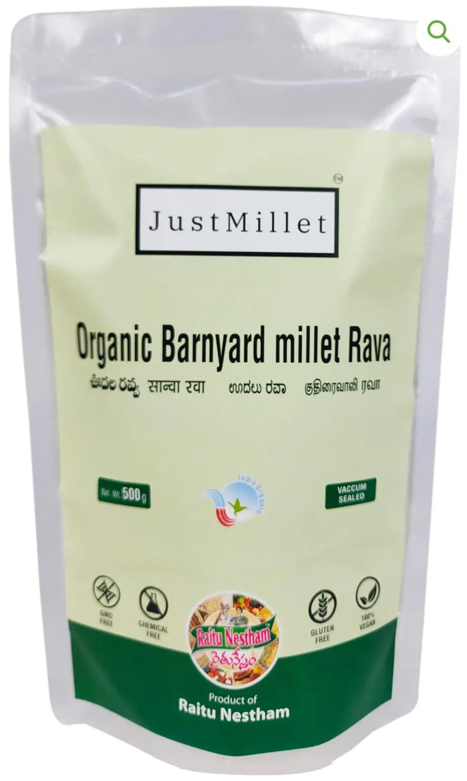 BARNYARD MILLET RAVA 500GM 1 BARNYARD MILLET RAVA 500GM