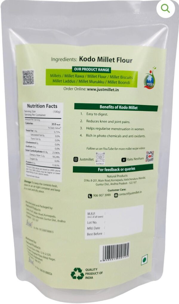 KODO MILLET FLOUR 500 GM - Image 2